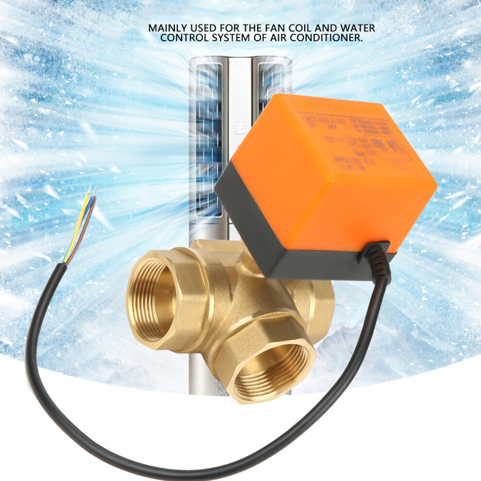 DN32 Brass 3-Way Motorised Valve DC24V G1-1/4