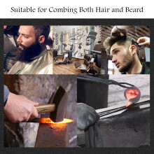 Folding Stainless Steel Beard Comb 01# Vintage Oil Head Shape Lightweight