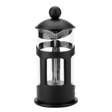 600mL Stainless Steel Glass French Press Coffee Tea Maker Home Office Black