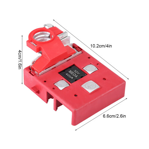 Car Caravan 32V 400A Quick Release Fused Battery Terminals, Red/Black