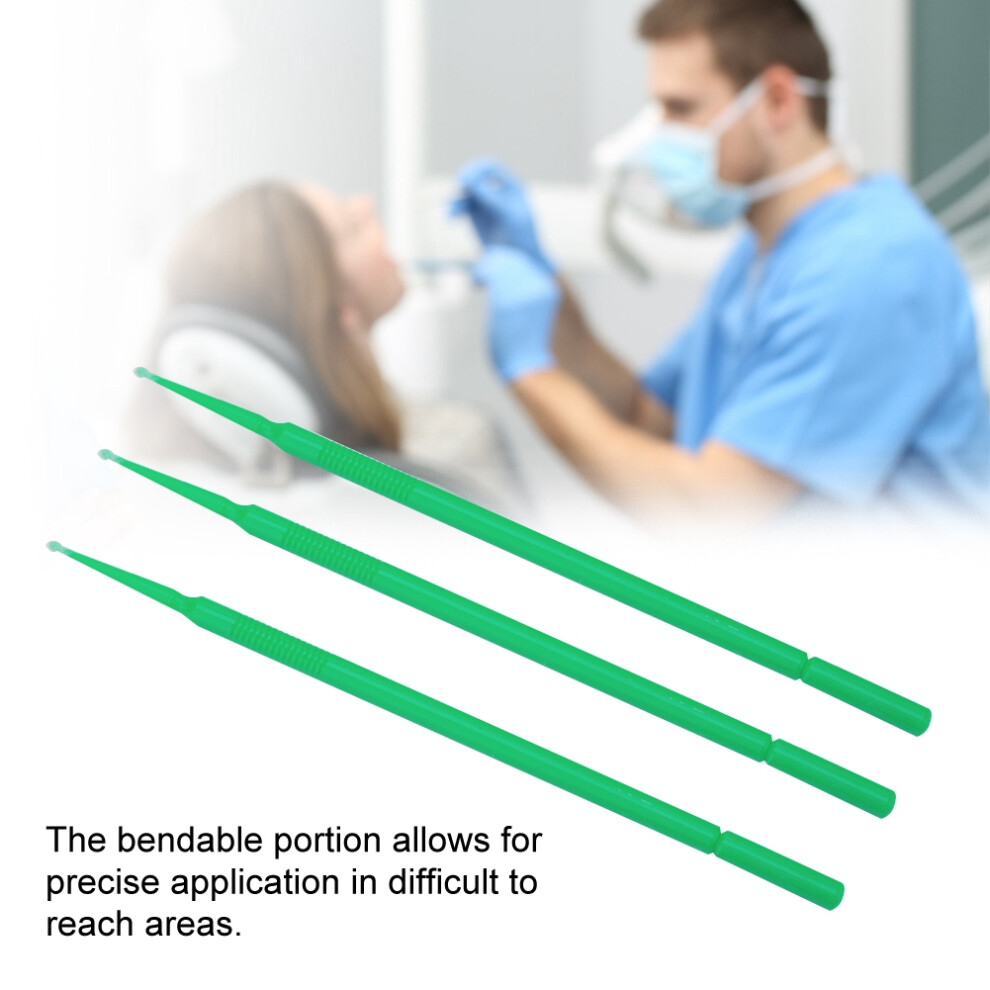 Green Disposable Micro Applicator Tips For Dental Use Bendable Sticks With Box