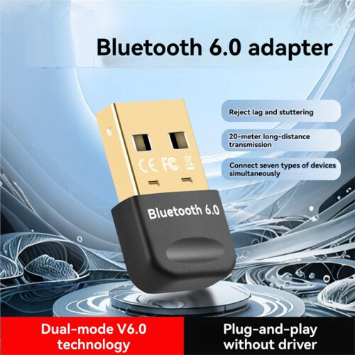 USB Bluetooth6.0 Adapter Bluetooth6.0 Receiver Transmitter USB Dongle for  Keyboard Mouse Headphone Speaker 1