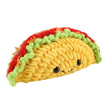 Crochet Doll Small Emotional Support Crochet  Taco Cartoon Cute Crochet Doll Taco Plush Cheer  Toy Knitted Doll