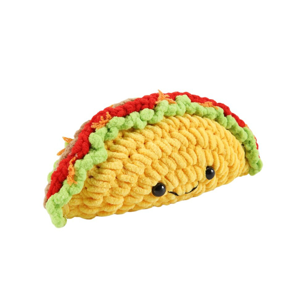 Crochet Doll Small Emotional Support Crochet Taco Cartoon Cute Crochet Doll Taco Plush Cheer Toy Knitted Doll 4713329726471