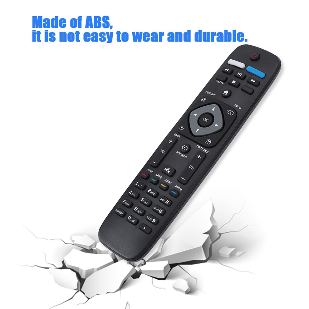 4K Uhd Tv Remote For Philips Nh500up/Nh500uw - 8M+ Range Black 8061392581623