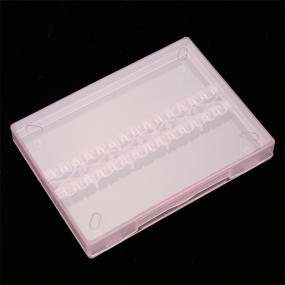 Pink Portable 14-Hole Nail Drill Bit Holder