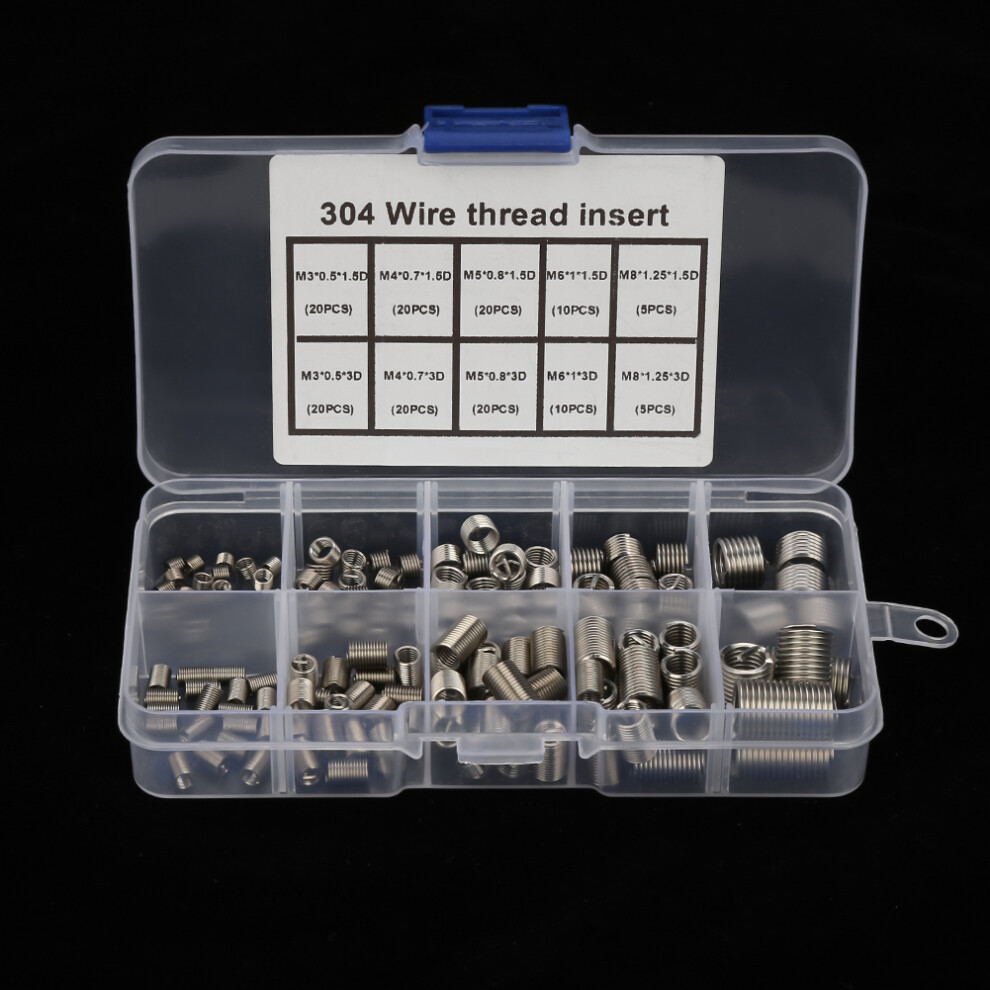 M3-M8 Stainless Steel Ss304 Coiled Thread Inserts 150Pcs For Industrial Use 4611392800343