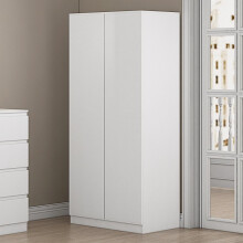 Tall White Double Door Wardrobe With Hanging Rail Modern Bedroom Furniture