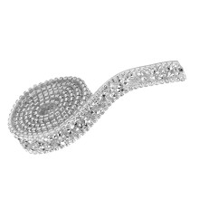 15mm Silver Diamond Rhinestone Mesh Ribbon Wrap 1 Yard Decor