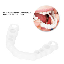 Upper Temporary Fake Teeth Cover Cosmetic Set - White, 6.7x4.5cm