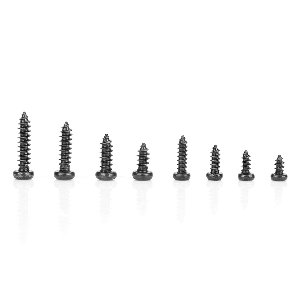 Black Self Tapping Screws 400 Pcs M2/M2.6 Cross Pan Head Assorted Kit 6901392592392