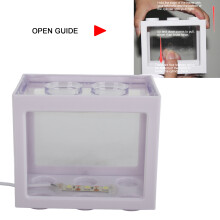 Decorative Mini Aquarium USB LED Light Fish Tank (White, 12x8x10.5cm)