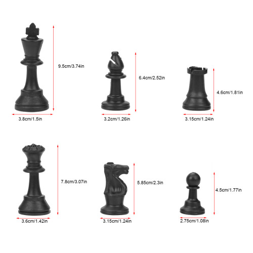 Standard Tournament Chessmen Plastic Set