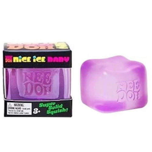 (Purple) NEEDOH Nice Cube Stress Ball Squishy Sensory Fidget Decompression Toy