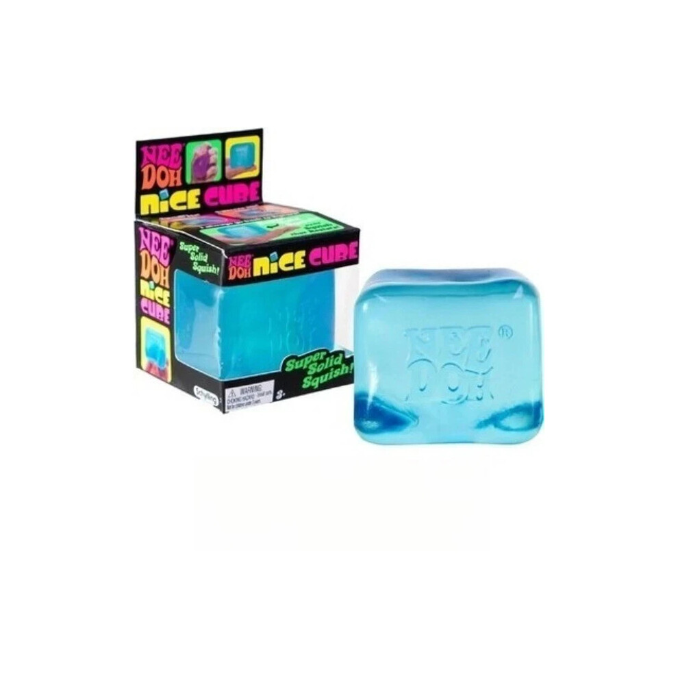 Needoh (Blue) Nice Cube Stress Ball Squishy Sensory Fidget Decompression Toy Blue