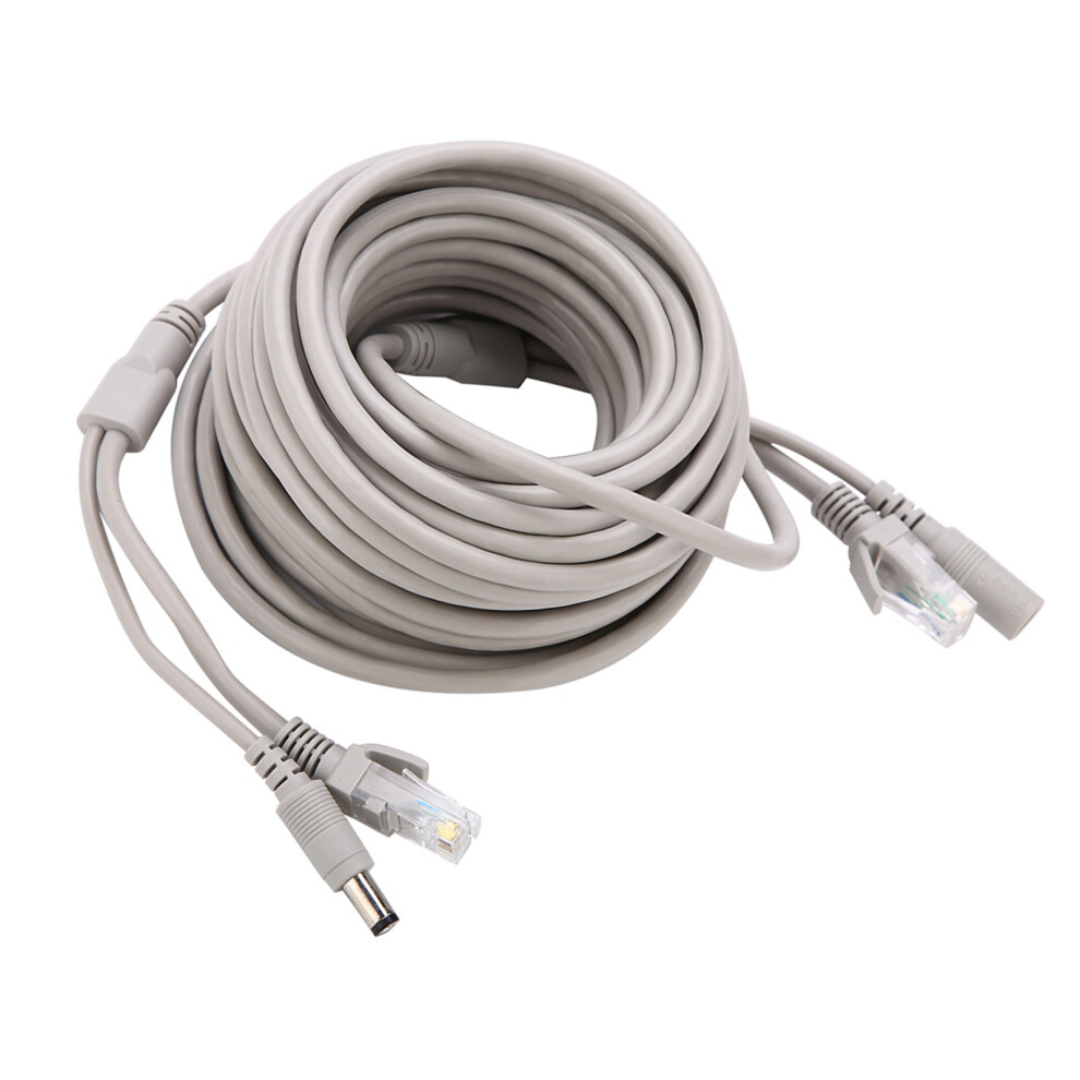 15M Cctv Ethernet Cable Rj45+Dc For Ip Camera Nvr System 10/100 Mbps 8051392601339