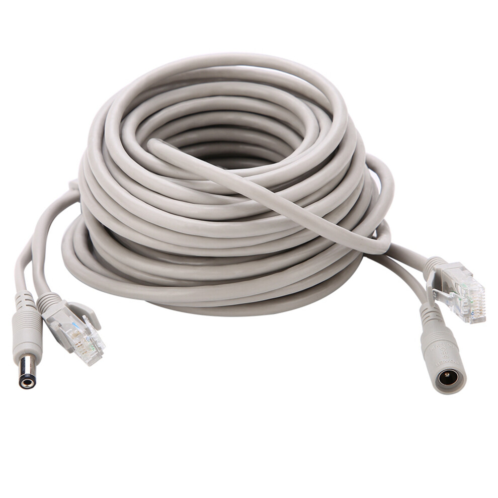 15M Rj45 +Dc Ethernet Cctv Cable For Ip Cameras Nvr System 10/100Mbps 4931392601345