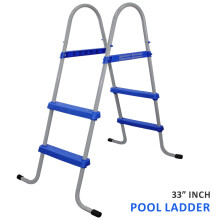 33 inch Pool Step Ladder Double Sided Above Ground Metal Frame Swimming Pool