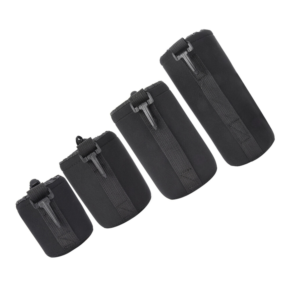Camera Lens Cover Bag 4Pcs S M L Xl Neoprene Shock Absorption Portable Black 7901392604902