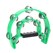 Green Double Row Bell Tambourine
