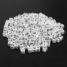 DIY Jewellery & Craft White Acrylic Letter Beads 300pcs A-Z Cube Design