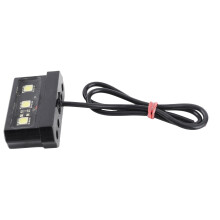 Universal Motorcycle License Plate Tail LED Light Black, 5cm, White