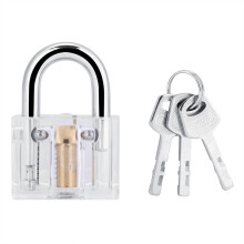 7 Pcs Transparent Practice Lock Set with Keys & Pick Kit for Lock Picking Skills