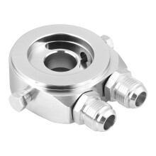 Oil Cooler Kit with Aluminum Sandwich Plate Adapter M20 x 1.5 1/8 NPT Silver