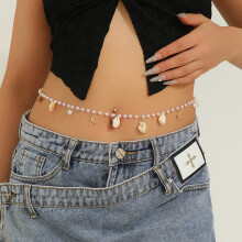 (13) HKEDES Fashion Multi-layer Body Chain, Women's Summer Sequin Sexy Waist Chain Hip-hop Body Chain