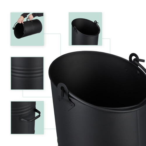Coal Scuttle 12L - Svart eldstadshink i järn 1