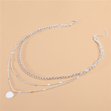 (07 silver) HKEDES Women's Pearl Heart Necklace, Versatile Multi-Layer Pearl Pendant Clavicle Chain, Retro Stackable Necklace for Ladies