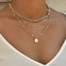 (07gold) HKEDES Women's Pearl Heart Necklace, Versatile Multi-Layer Pearl Pendant Clavicle Chain, Retro Stackable Necklace for Ladies