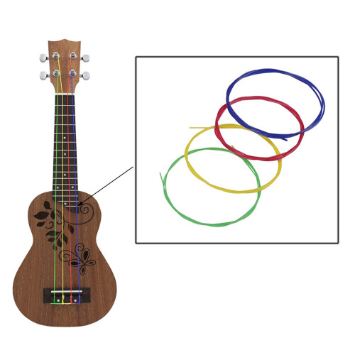 Bright Colour Ukulele Strings 4pcs Nylon Perfect for Uke Replacement & Play 2