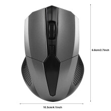 2.4GHz Wireless Optical Mouse Grey, 10m Range, 1600 DPI
