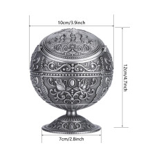 Art Craft Ashtray Round Ball Stamped Silver