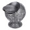 Silver Metal Ashtray Ball Stamped Pattern 3