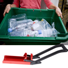 500ML Red Steel Can Crusher with Rubber Handle, 32.5cm Recycling Tool