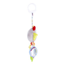 Soft Baby Plush Rattle Toy Owl with Bell & Mirror for Stroller 43*13.5cm