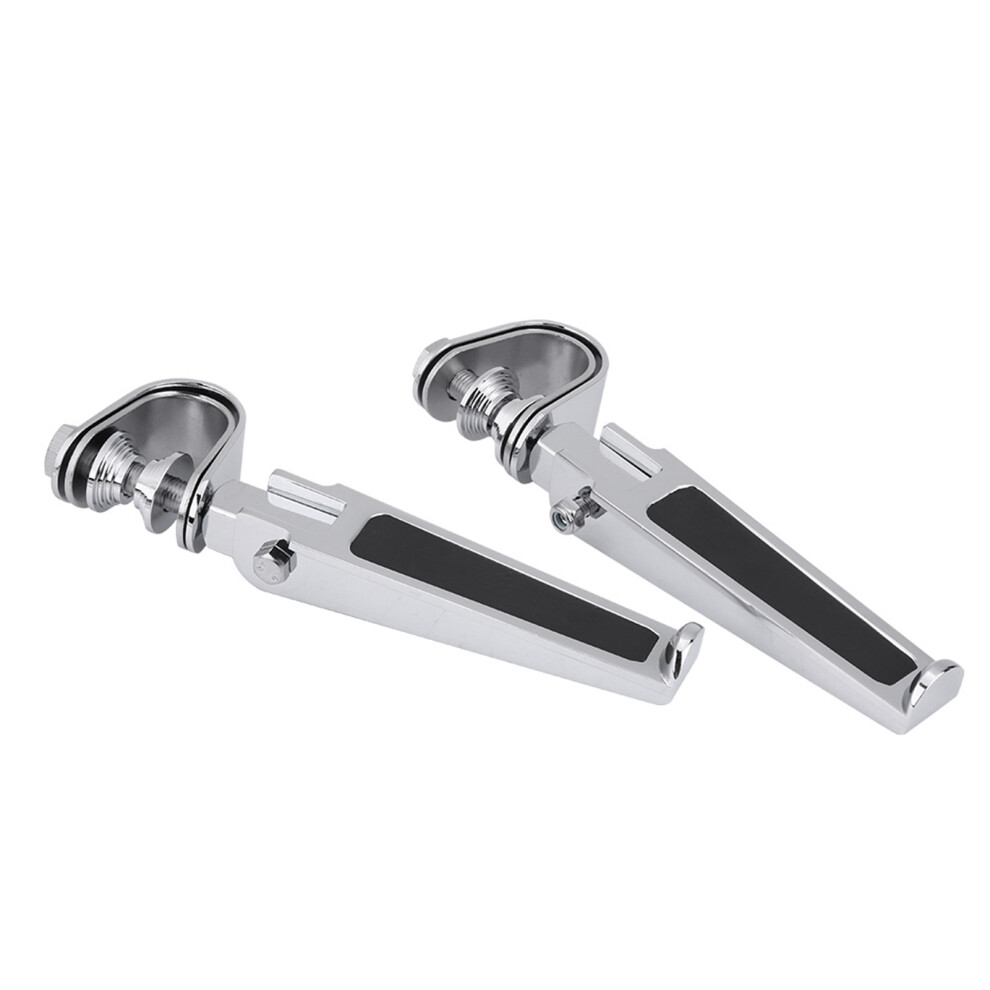 Motorcycle Foot Pegs With Engine Guard Clamps 1" To 1Â1/4" Silver 4631392624459