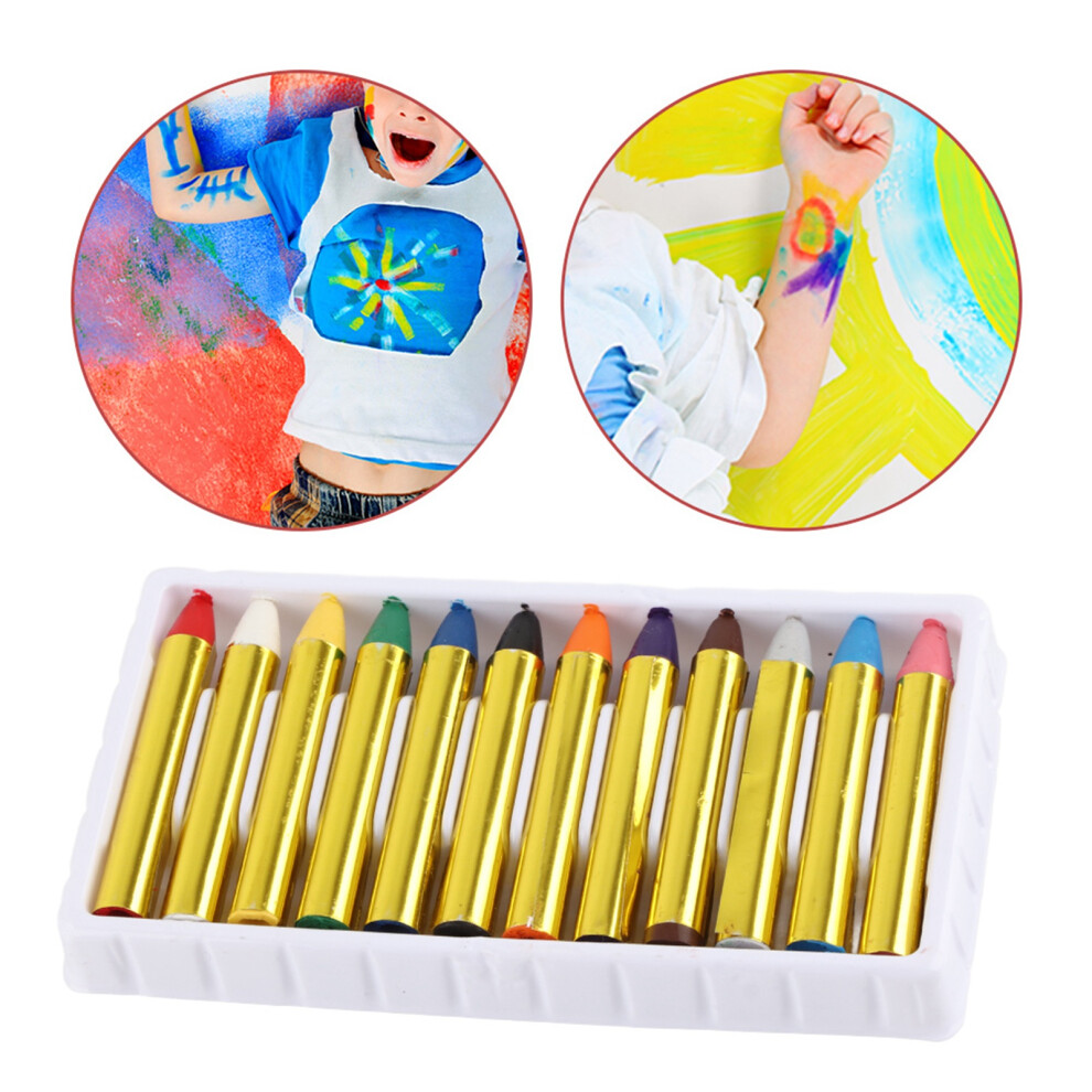 12 Colors Body Face Paint Crayons Set, Non-Toxic, 5.5cm
