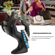 Black Resin Hand Sign Display Stand for Rings Earrings Bracelets Jewelry