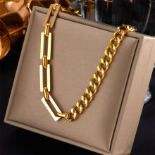 (N1090) HKEDES Fashion Minimalist Hip Hop Necklace, Engraved Heart Square Round Tag Pendant Unisex Necklace
