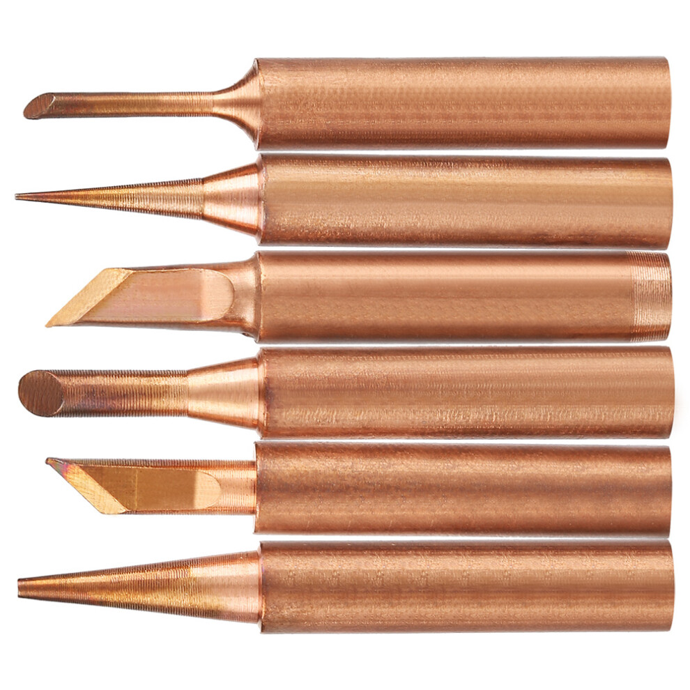 6pcs Lead-Free Copper Tips for 936 Soldering