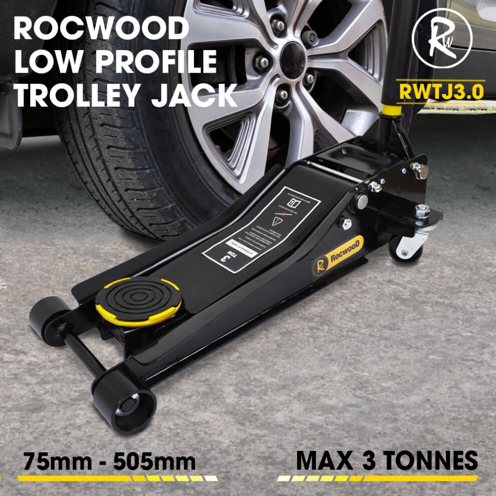3 Ton Tonne Low Profile Hydraulic Trolley Jack Floor Lifting Car Van Garage Tool 4046757634637