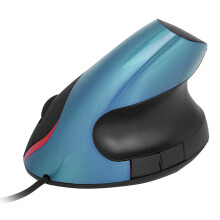 1600DPI USB Vertical Ergonomic Wired Mouse Blue 10.5x6.5cm