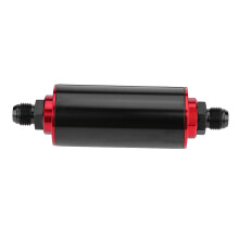 Petrol Fuel Filter AN6 Aluminum 100 Micron Inline High Flow Car Truck Red
