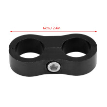 Black AN10 Aluminum Hose Separator Clamp Fitting Adapter Bracket Universal Fit