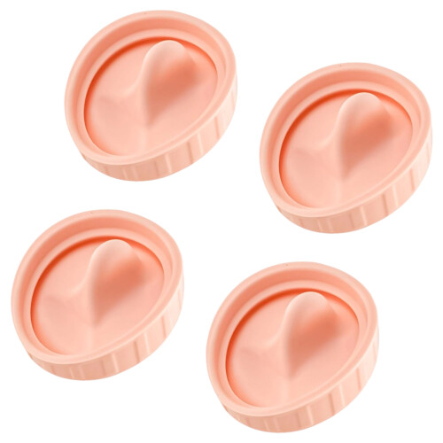 Pack of 4 Efficient Silicone Lid Gaskets Leak and-light pink