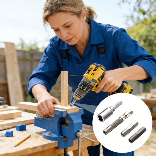 4Pcs 1/4" to 4 mm Bit Adapter Magnetic Drill Bit Adapter Set for 1