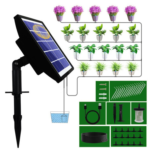 Automatic Plant Watering System Solar Powered Set For Gardens 1